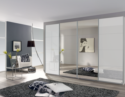 Dulap sticla alba/oglinda 316x230x62cm SYNCRONO