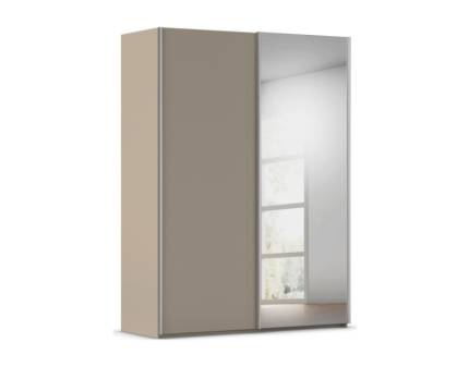 Dulap cu usi glisante TARO 162x223x69cm fango/ oglinda, maner aluminiu