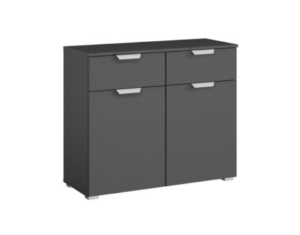 Comoda cu 2 usi si 2 sertare ADITIO 80x81x42cm gri metalic 