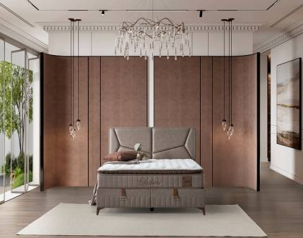 Pat tapitat cu saltea si spatiu pentru depozitare LISBON (180x200cm)