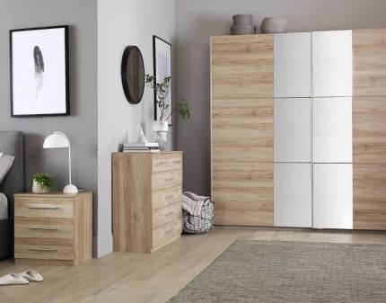 Dulap stejar sanremo/oglinda 261x210x59cm FELLBACH