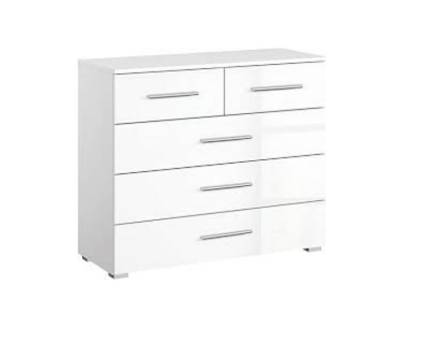 Comoda cu 2 usi si 4 sertare LORCA 140x81x42cm alb lucios