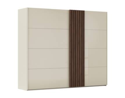 Dulap cu usi glisante TEGIO 262x223x69cm champagne mat/ sticla champagne - Walnut