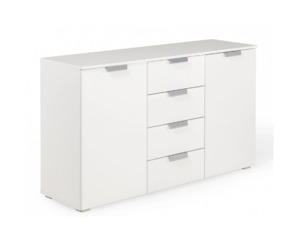 Comoda cu 2 usi si 4 sertare ADITIO 120x81x42cm alb alpin 
