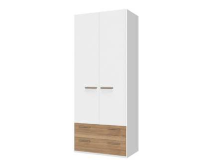 Dulap cu 2 usi cu balamale si 2 sertare ALL ROOM CONCEPT 92x224x56cm alb mat - configurabil