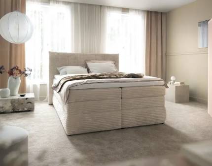 Pat Boxspring cu spatiu pentru depozitare AMBER 140/ 160/ 180cm personalizabil