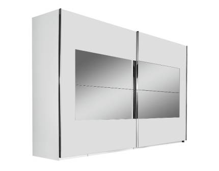 Dulap cu usi glisante X-TEND FRAME 1 316x236x68cm alb alpin/ oglinda