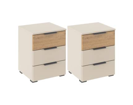 Set 2 noptiere SAJO champagne/ stejar Artisan 40x52x40cm  