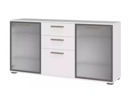 Comoda cu 3 usi, 2 usi din sticla si 2 sertare D6 ALL ROOM CONCEPT 167x83x40cm configurabila