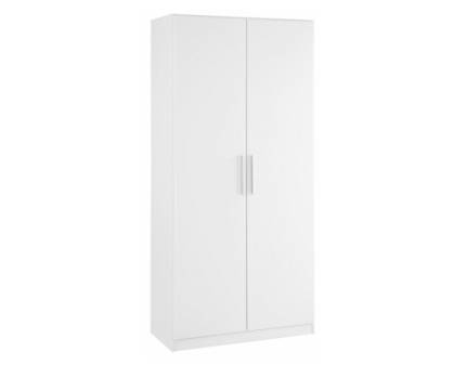 Dulap cu 2 usi cu balamale MINOSA 91x197x41cm alb alpin, maner aluminiu