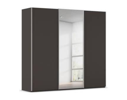 Dulap cu usi glisante TARO 242x223x69cm grafit/ oglinda, maner aluminiu  