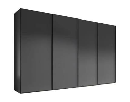 Dulap cu 4 usi glisante 373x222x68cm grafit mat, maner grafit model 1 SINFONIE PLUS