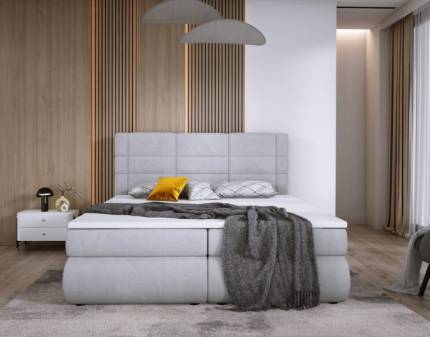 Pat Boxspring cu spatiu pentru depozitare LARGO 140/ 160/ 180cm personalizabil 