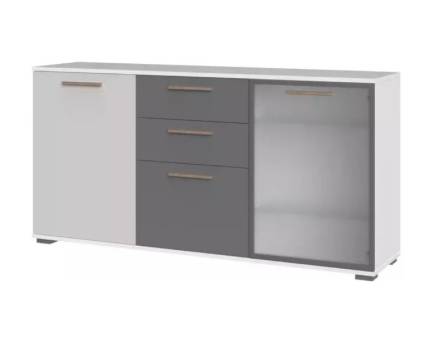 Comoda cu 3 usi, 1 usa din sticla si 2 sertare D5 ALL ROOM CONCEPT 167x83x40cm configurabila