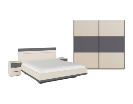 Set dormitor champagne/ gri metalic SAJO 