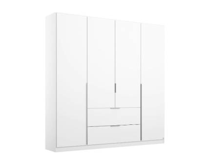 Dulap cu 4 usi cu balamale si 2 sertare MEMPHIS 181x210x54cm alb alpin