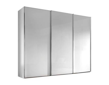 Dulap cu 3 usi glisante 298x240x68cm alb/ sticla alba, maner crom model 3 SINFONIE PLUS 