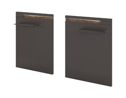 Set 2 tablii pt pentru noptiere LUANA 64x83x20cm graphite/ Atlantic Dark, cu polita si iluminare LED integrata