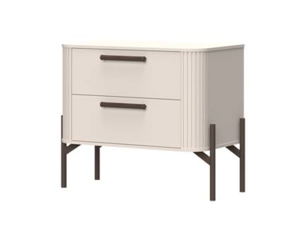 Noptiera cu 2 sertare RONDO 68x61x40cm casmir, manere si picioare Midnight Copper