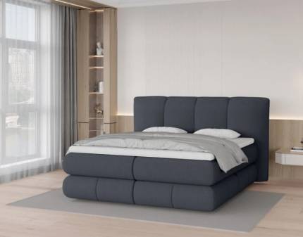 Pat Boxspring cu spatiu pentru depozitare ALBERTO 140/ 160/ 180cm personalizabil 