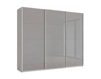 Dulap cu usi glisante KULMBACH 203x210x62cm silk grey/ sticla silk grey configurabil 