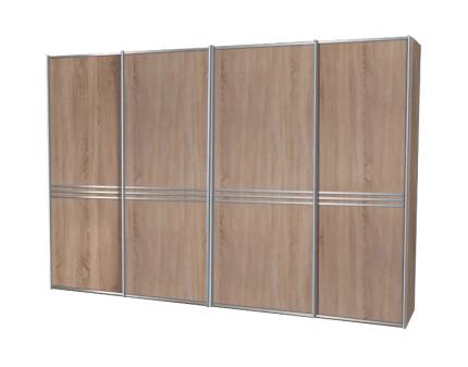 Dulap cu 4 usi glisante 400x222x68cm stejar sonoma, manere crom model 61 SINFONIE PLUS 