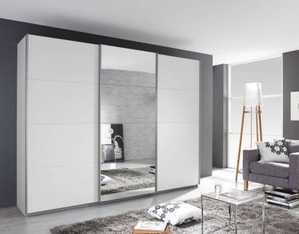 Dulap alb alpin/oglinda 203x210x62cm KULMBACH