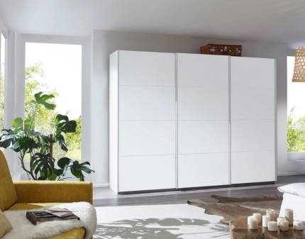 Dulap cu usi glisante KULMBACH 203x210x62cm alb alpin configurabil