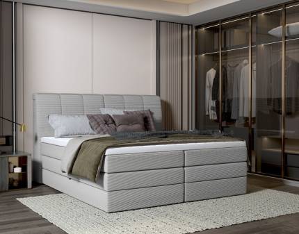 Pat Boxspring cu spatiu pentru depozitare tip lada si la tablie DILMA NEW 140/ 160/ 180cm personalizabil