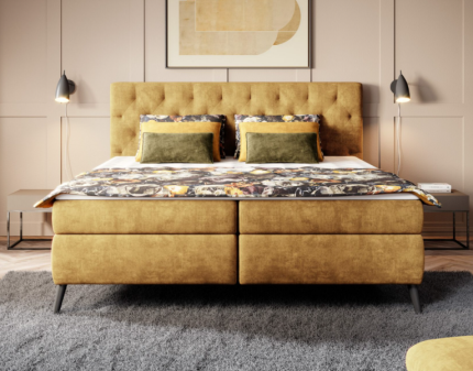 Pat Boxspring ROSSANO (160x200cm) catifea cream