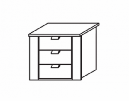 Caseta cu 3 sertare 58x53cm