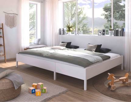 Cadru pat fara tablie MARE (240x200cm) alb alpin