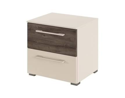 Noptiera cu 2 sertare LUANA 50x49x42cm champagne/ Atlantic Dark, manere champagne
