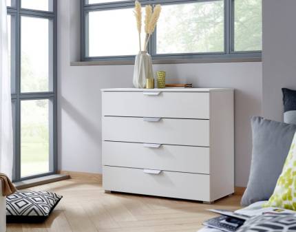 Comoda cu 4 sertare ADITIO 93x81x42cm alb alpin