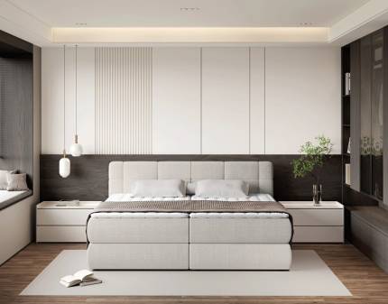 Pat Boxspring cu spatiu pentru depozitare GRANDE 180/ 200/ 220/ 240cm personalizabil 