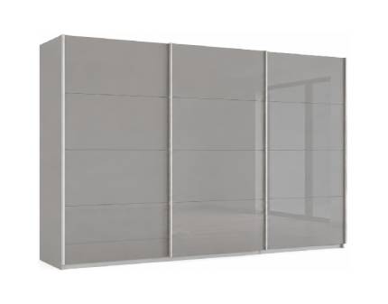 Dulap cu usi glisante KULMBACH 361x210x62cm silk grey/ sticla silk grey configurabil 