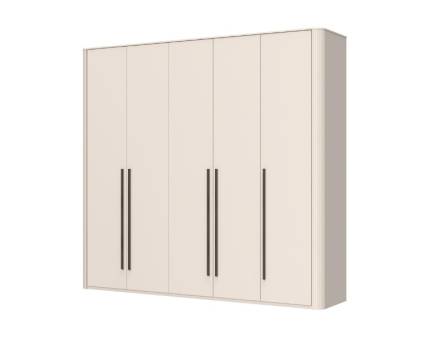 Dulap cu 5 usi cu balamale RONDO 243x225x56cm casmir, manere Midnight Copper