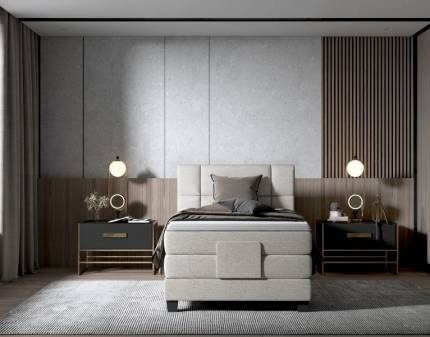 Pat Boxspring cu reglaj electric REY 90/ 100/ 120cm personalizabil 