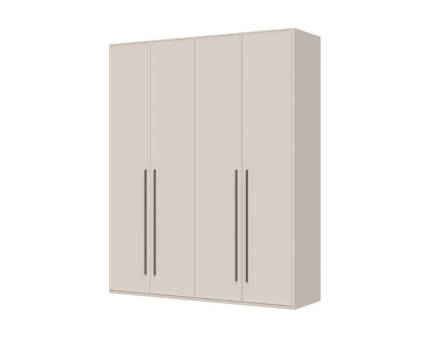 Dulap cu 4 usi cu balamale OPERA 182x224x56cm casmir, manere maro