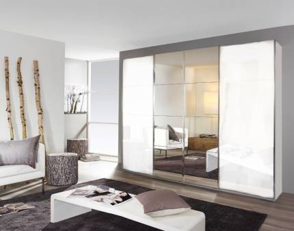 Dulap alb lucios/oglinda 271x230x62cm SYNCRONO