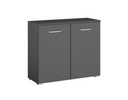 Comoda cu 2 usi ADITIO 80x81x42cm gri metalic 