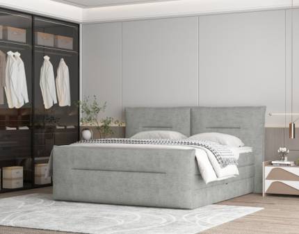 Pat boxspring cu spatiu pentru depozitare ELMA 140/ 160/ 180cm personalizabil