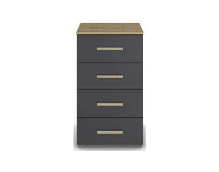 Comoda cu 4 sertare MOSBACH 40x81x42cm stejar Artisan/ gri metalic