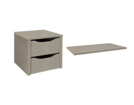 Pachet caseta cu 2 sertare 43x39cm +o polita 43x45cm pentru dulapul cu usi cu balamale