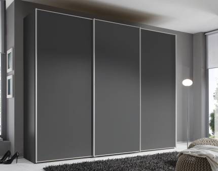 Dulap cu 3 usi glisante 280x240x68cm antracit mat, maner aluminiu model  SINFONIE PLUS  