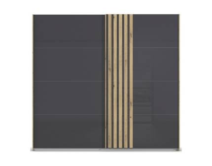 Dulap cu usi glisante MOSBACH 226x210x62cm stejar Artisan/ sticla basalt 