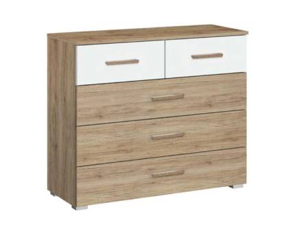 Comoda cu 5 sertare MOSBACH 93x81x42cm sanremo/ alb alpin