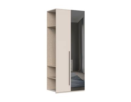 Extensie dulap cu 2 usi cu balamale OPERA 90x224x56cm casmir/ oglinda, maner maro