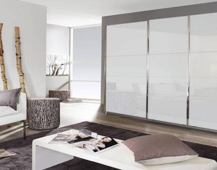 Dulap alb alpin/sticla alba 271x229x62cm KULMBACH