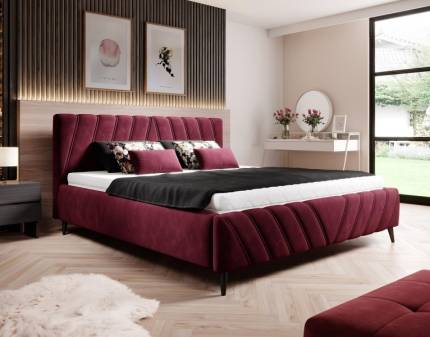 Pat tapitat cu somiera si spatiu pentru depozitare CALYPSO 140/ 160/ 180cm personalizabil